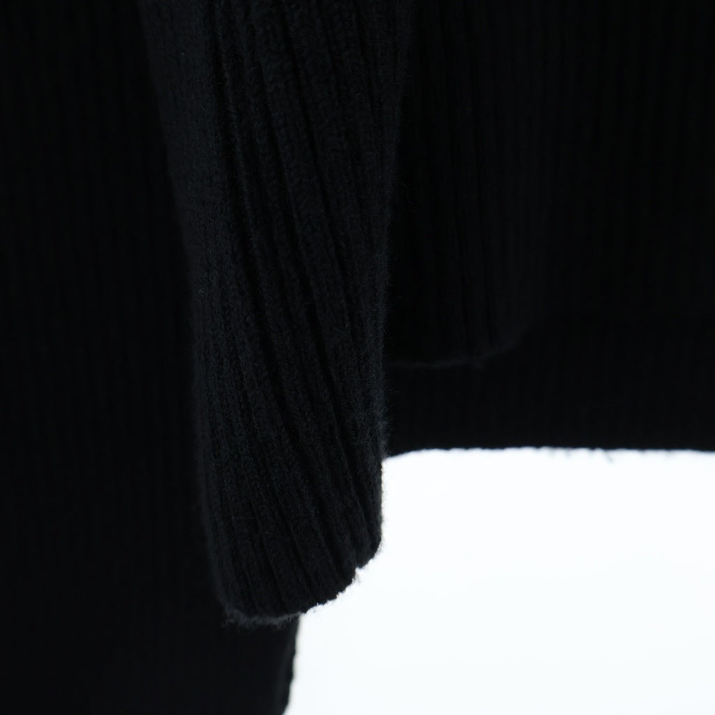 JOHN LAWRENCE SULLIVAN(ジョンローレンスサリバン) SQUARE NECK KNIT SWEATER スクエアネック長袖ニットセーター ブラック 4A01-0122-40