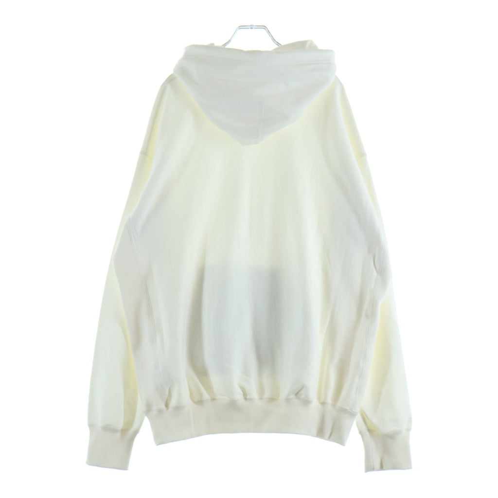 JOHN LAWRENCE SULLIVAN(ジョンローレンスサリバン) LEATIHER POCKET SWEAT HOODIE レザーポケット プルオーバー スウェットパーカー ホワイト 5A001-0424-39