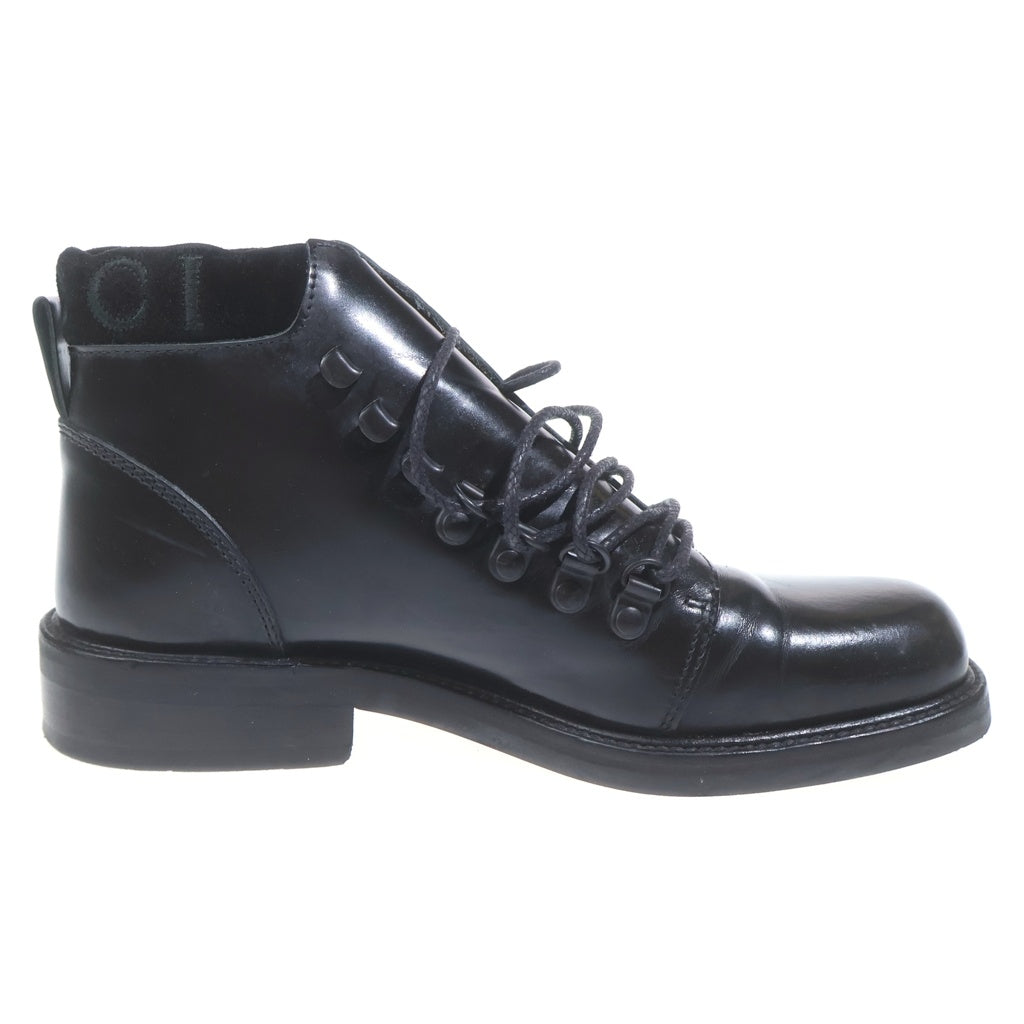 GUCCI(グッチ) レースアップ レザーブーツ ブラック レディース 104 0153