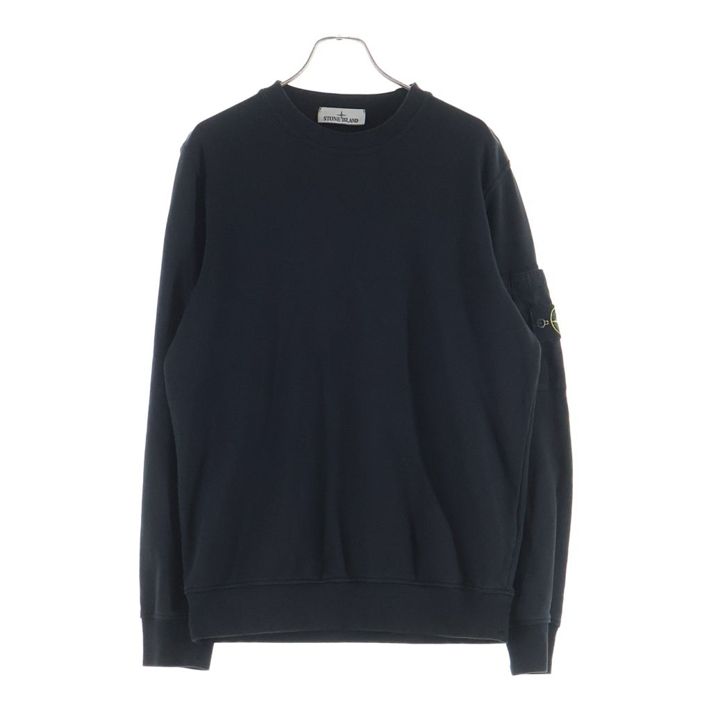 STONE ISLAND(ストーンアイランド) FLEECE WITH SEASONAL POCKET L1S156100019 袖ロゴパッチ クルーネックスウェットトレーナー ブラック