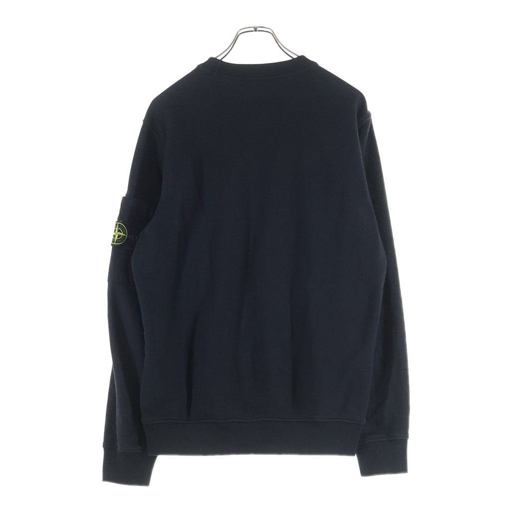 STONE ISLAND(ストーンアイランド) FLEECE WITH SEASONAL POCKET L1S156100019 袖ロゴパッチ クルーネックスウェットトレーナー ブラック