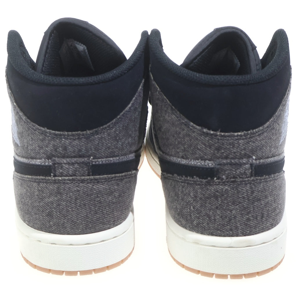 NIKE(ナイキ) Air Jordan 1 Mid SE Black/Sail/Gum Medium Brown エアジョーダン1 ミッド SE ブラック/セイル/ガムミディアムブラウンミッドカットスニーカー HJ4363-001