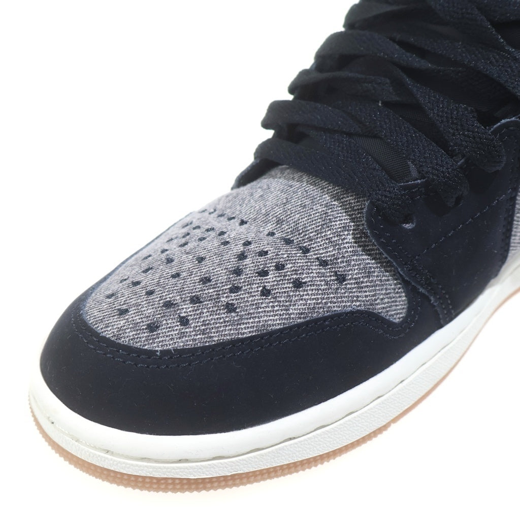 NIKE(ナイキ) Air Jordan 1 Mid SE Black/Sail/Gum Medium Brown エアジョーダン1 ミッド SE ブラック/セイル/ガムミディアムブラウンミッドカットスニーカー HJ4363-001