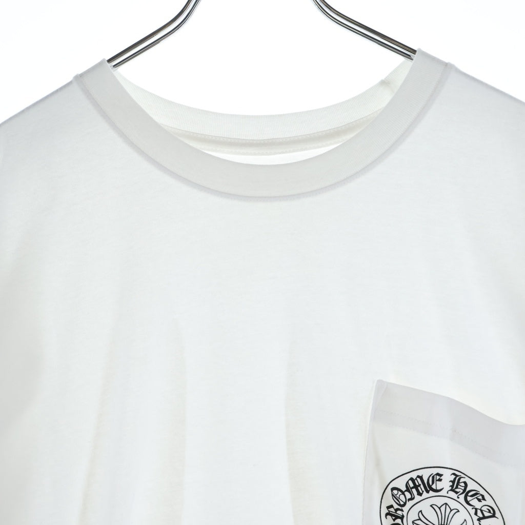 CHROME HEARTS(クロムハーツ) S/S バックホースシュー ホノルルプリント クルーネック半袖Tシャツカットソー ホワイト