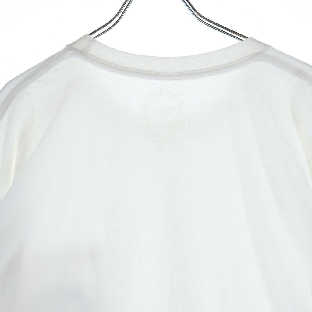 CHROME HEARTS(クロムハーツ) S/S バックホースシュー ホノルルプリント クルーネック半袖Tシャツカットソー ホワイト