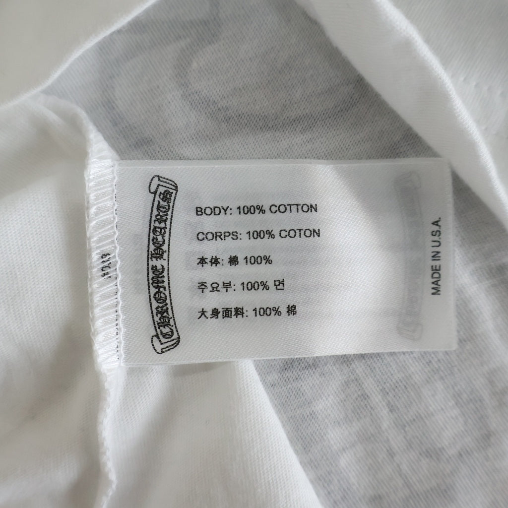 CHROME HEARTS(クロムハーツ) S/S バックホースシュー ホノルルプリント クルーネック半袖Tシャツカットソー ホワイト