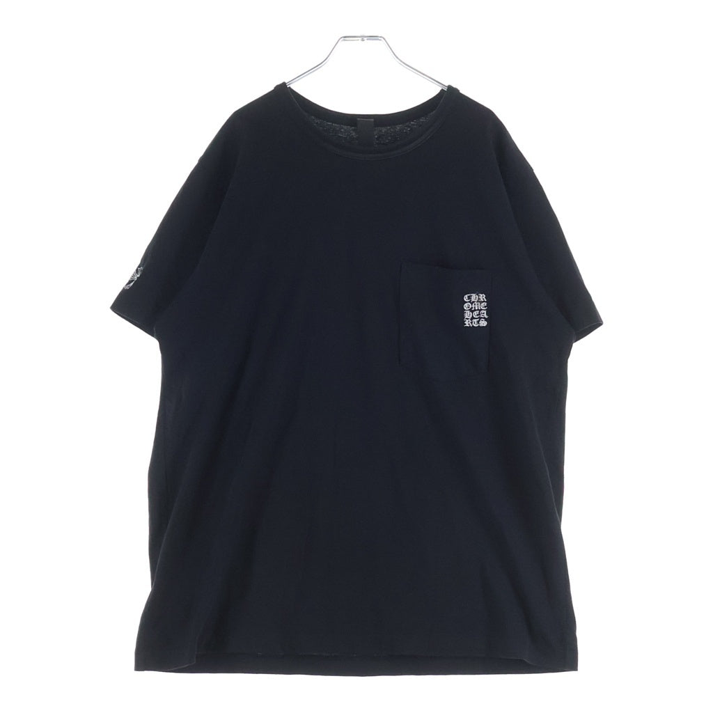 CHROME HEARTS(クロムハーツ) Y NOT S/S T-Shirts 袖クロス刺繍 クルーネック半袖Tシャツカットソー ブラック