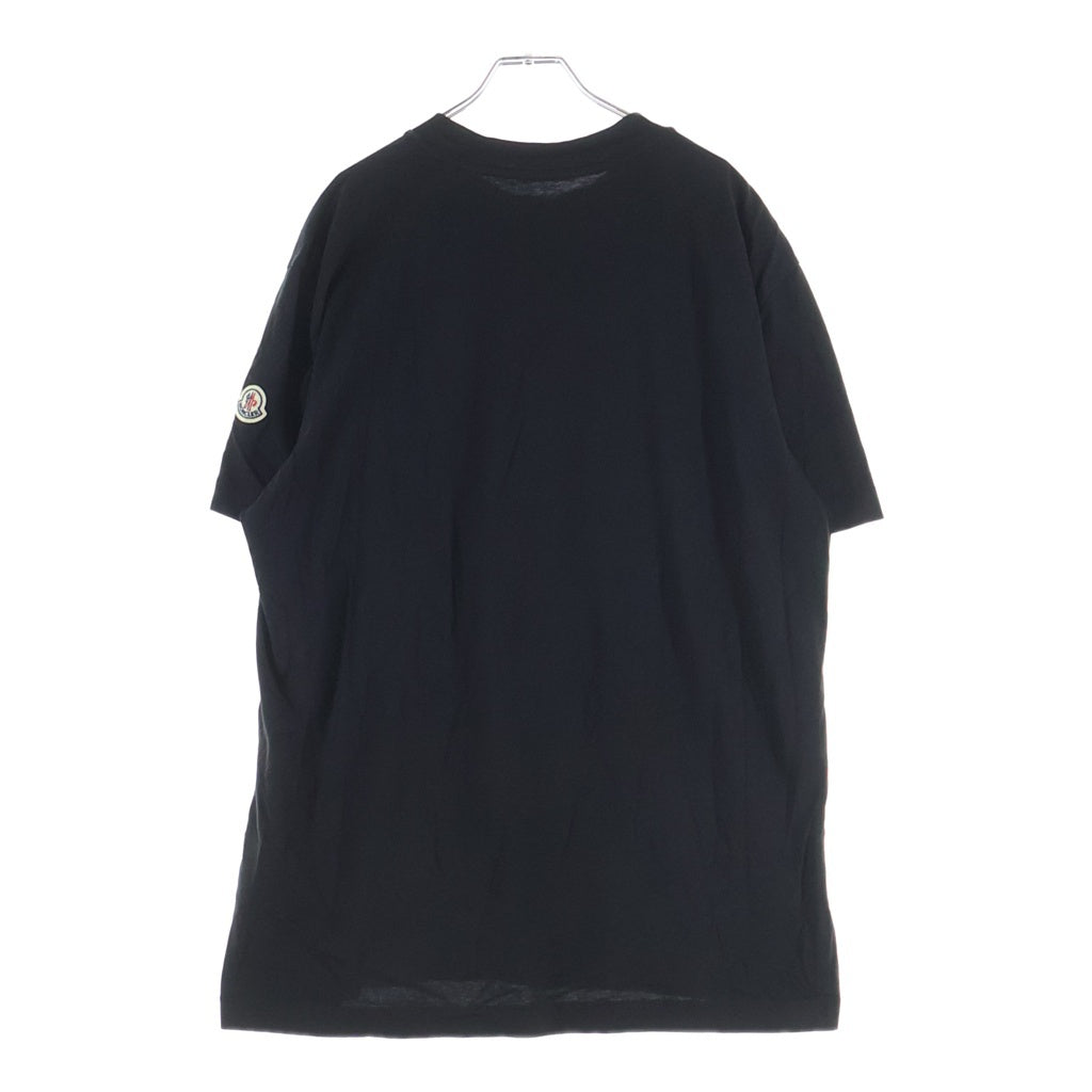 MONCLER(モンクレール) 21SS フロントスタッズロゴプリント クルーネック半袖Tシャツカットソー ブラック H10918C00015