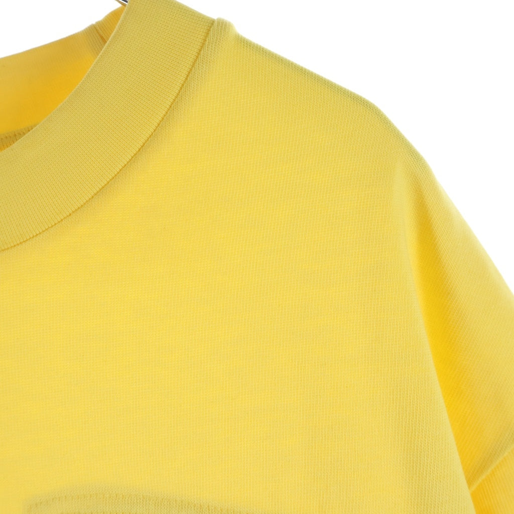 MONCLER(モンクレール) 22SS フロントロゴ刺繍 胸ポケット クルーネック半袖Tシャツカットソー イエロー I10918C00005