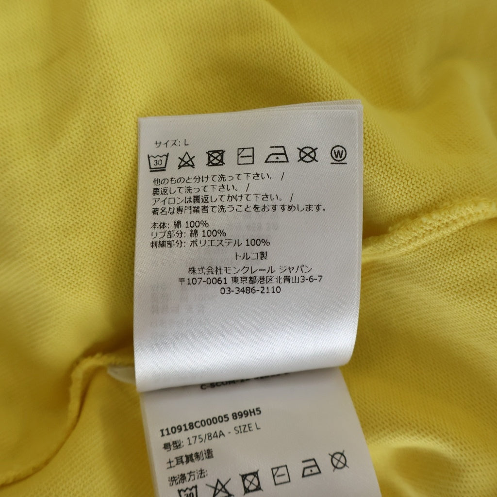 MONCLER(モンクレール) 22SS フロントロゴ刺繍 胸ポケット クルーネック半袖Tシャツカットソー イエロー I10918C00005