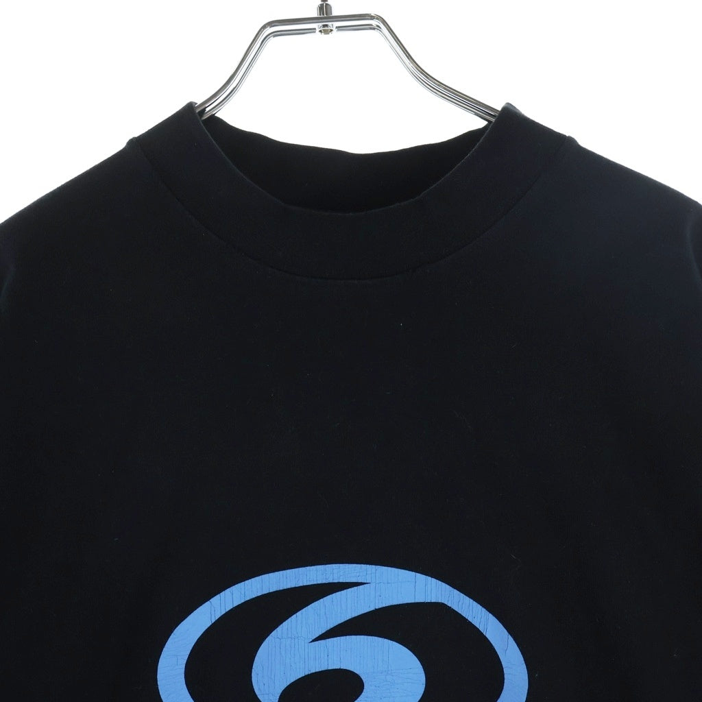 BALENCIAGA(バレンシアガ) 24SS SURFER Medium Fit Tee 764235 サーファー ミディアム フィット フロントロゴプリント クルーネック半袖Tシャツカットソー ブラック