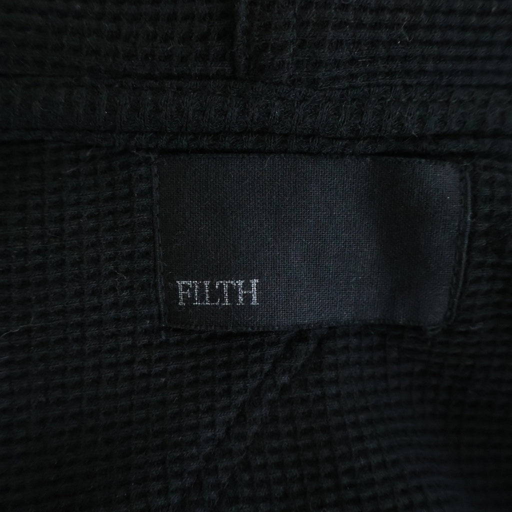 FILTH(フィルス) 25AW DESTROY ZIP UP FL252CS01 BLKデストロイ ダメージ加工 ジップアップ ファージャケット ブラック