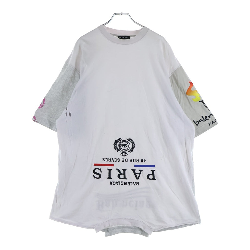 BALENCIAGA(バレンシアガ) 22SS Upside Down T-Shirt 698811 TMVC9 ダメージ加工 アップサイド ダウン クルーネックTシャツカットソー グレー