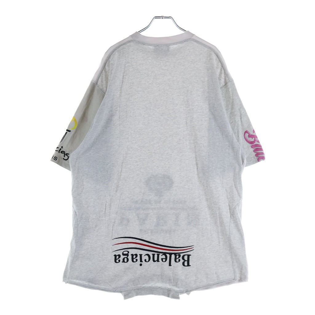 BALENCIAGA(バレンシアガ) 22SS Upside Down T-Shirt 698811 TMVC9 ダメージ加工 アップサイド ダウン クルーネックTシャツカットソー グレー