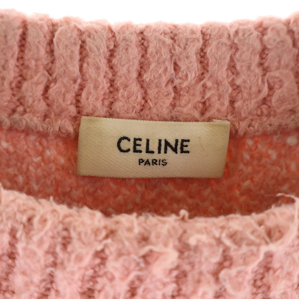 CELINE(セリーヌ) ×SCOTT REEDER スコットリーダー ブラッシュドコットン クルーネック長袖 ニットセーター ピンク 2A23W526Q