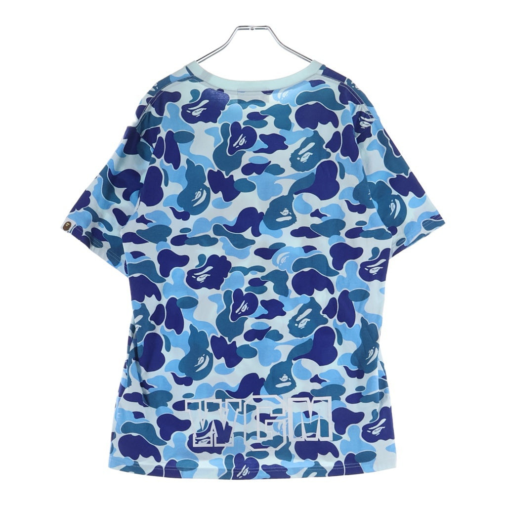 A BATHING APE(アベイシングエイプ) BIG ABC CAMO SHARK TEE 001CSK301004M カモ シャーク クルーネック半袖Tシャツカットソー ブルー