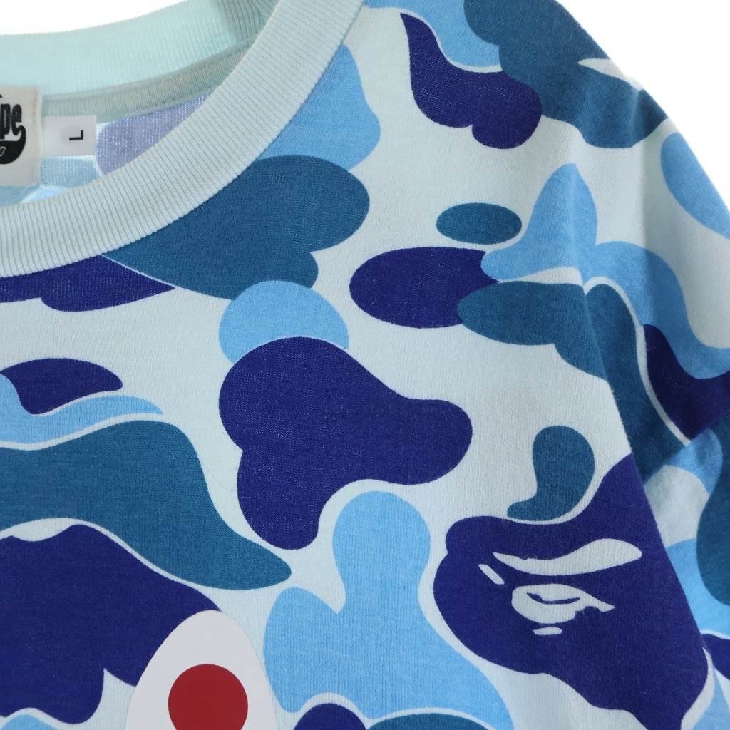 A BATHING APE(アベイシングエイプ) BIG ABC CAMO SHARK TEE 001CSK301004M カモ シャーク クルーネック半袖Tシャツカットソー ブルー