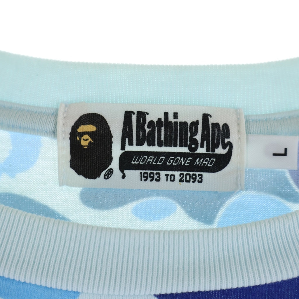 A BATHING APE(アベイシングエイプ) BIG ABC CAMO SHARK TEE 001CSK301004M カモ シャーク クルーネック半袖Tシャツカットソー ブルー