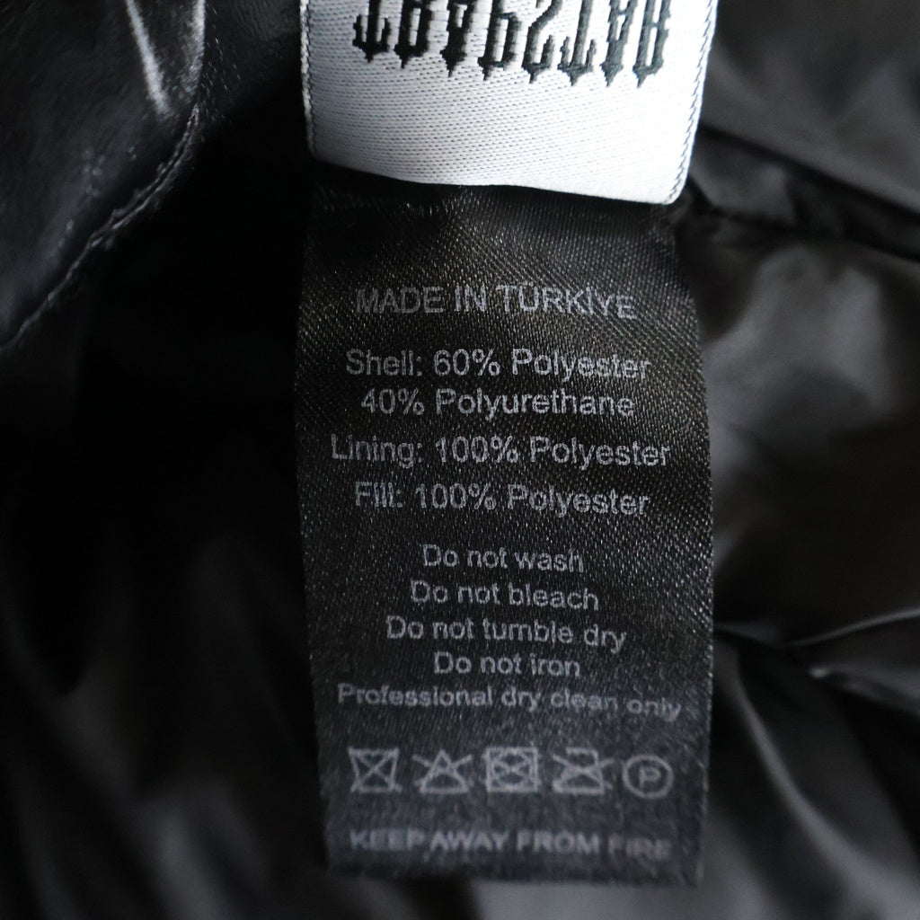 TRAPSTAR(トラップスター) Decoded Arch Puffer TSJ341 ディコーデッド アーチ パファー バックロゴ刺繍中綿ジャケット ブラック