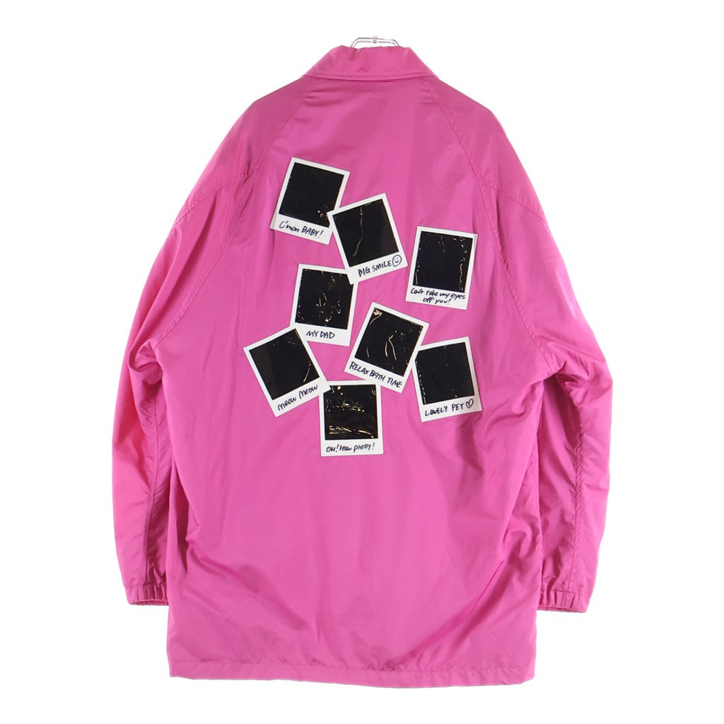 doublet(ダブレット) 19AW POLAROID FILM COACH JACKET 19AW15BL89 ポラロイド フィルム ナイロンコーチジャケット ピンク