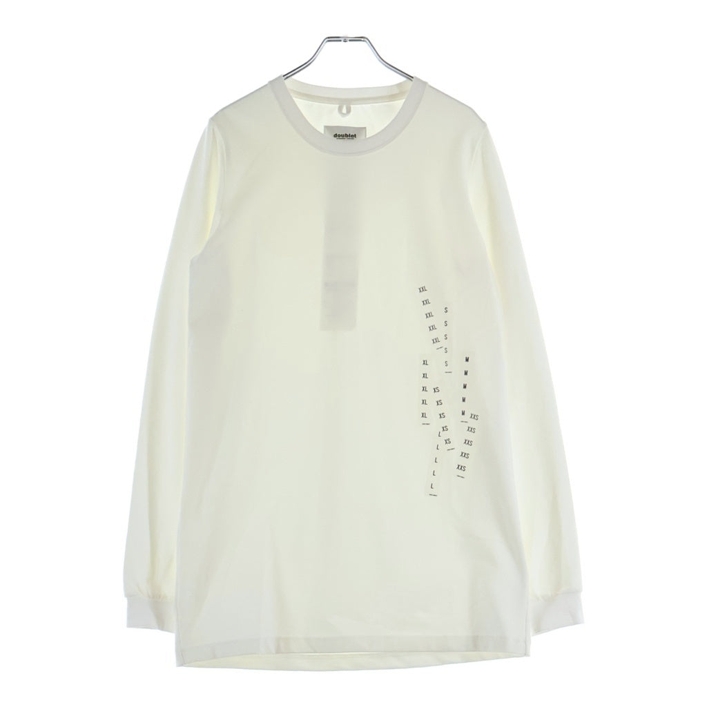 doublet(ダブレット) 22SS STRETCHING OVERSIZE LONG SLEEVE T-SHIRT 22SS06CS218 ストレッチング オーバーサイズ クルーネック長袖Tシャツカットソー ロンT ホワイト