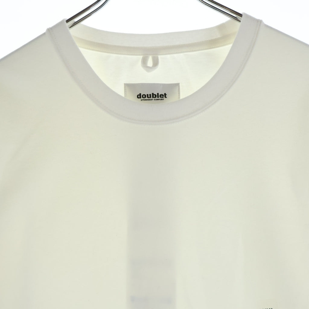 doublet(ダブレット) 22SS STRETCHING OVERSIZE LONG SLEEVE T-SHIRT 22SS06CS218 ストレッチング オーバーサイズ クルーネック長袖Tシャツカットソー ロンT ホワイト