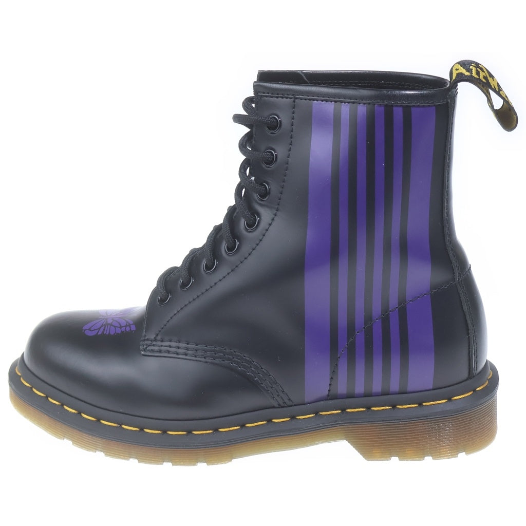 Dr.Martens(ドクターマーチン) ×Needles HE 1460 REMASTERED 26258011 ニードルズ 60周年記念 スムースレザー バタフライ ストライプ レースアップブーツ ブラック
