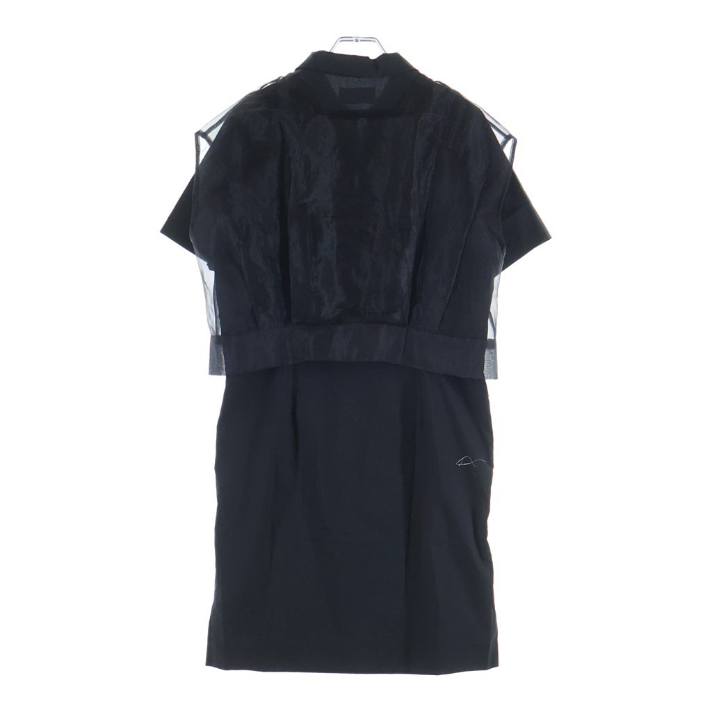 kolor(カラー) 16SS SHORT SLEEVE DRESS SHIRT ONE OIECE 16SCL-004124 ハーフボタン 半袖ドレスシャツワンピース ブラック レディース