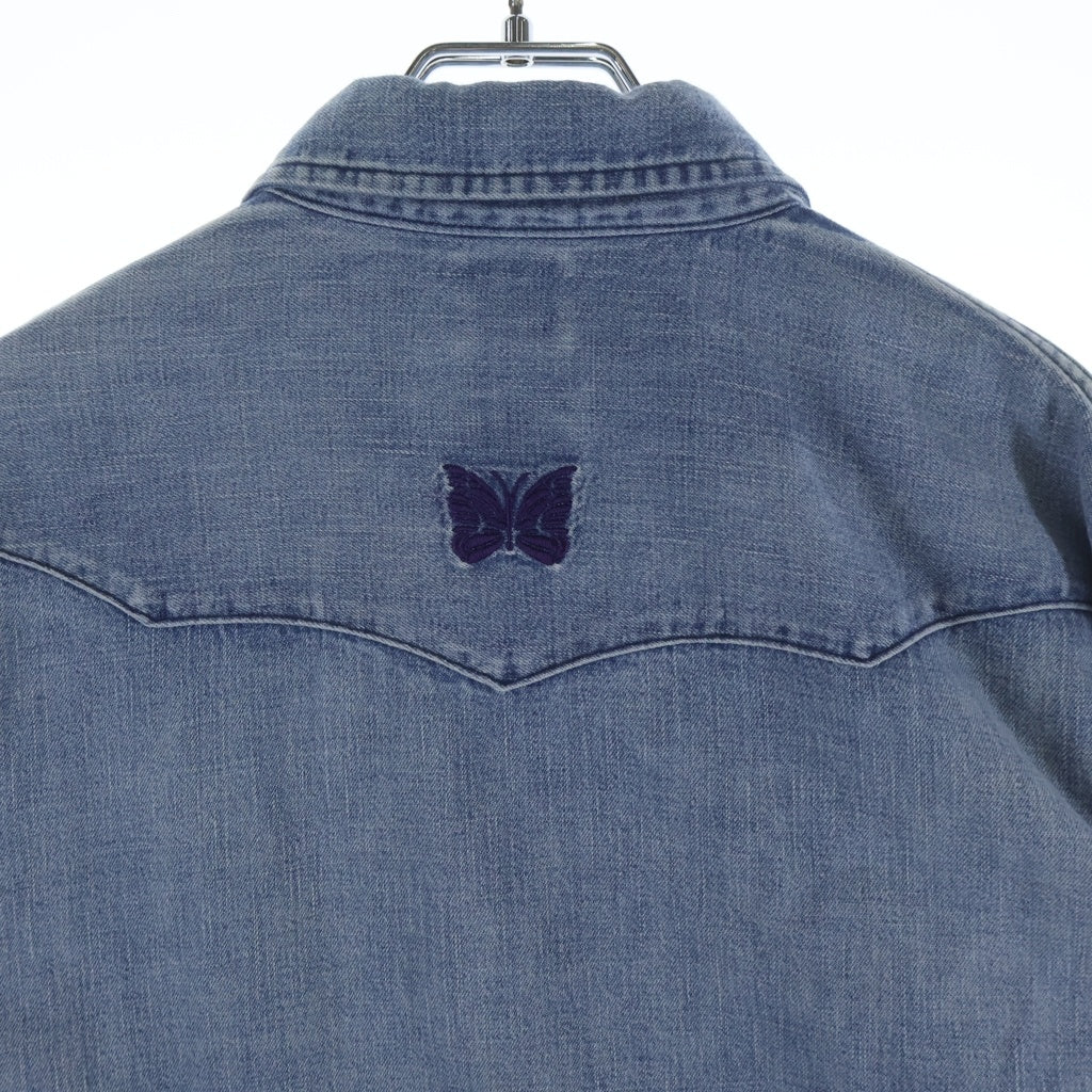 Needles(ニードルス) WESTAN SHIRT WS9257 フロント パピヨンロゴ刺繍 ウエスタン 長袖デニムシャツ インディゴ