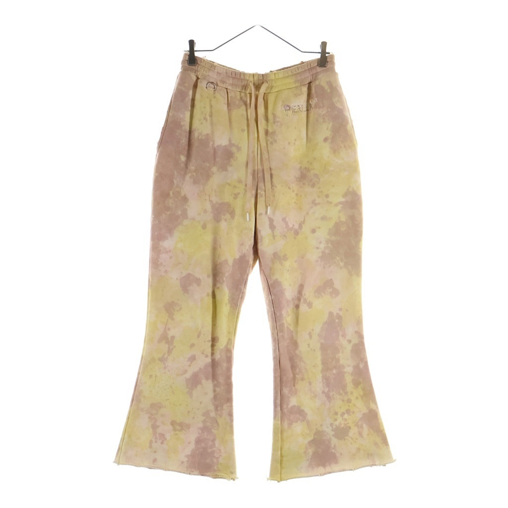doublet(ダブレット) 22SS WASTE VEGETABLE DYED SWEAT PANTS 22SS28PT177 ウェイスト ベジタブル ダイド フロントロゴ刺繍 スウェットパンツ イエロー