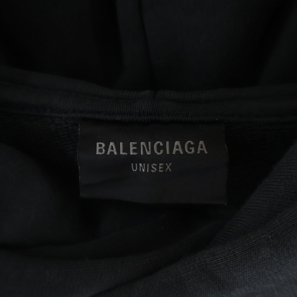 BALENCIAGA(バレンシアガ) 24AW ロゴ ヴィンテージ プリント プルオーバー パーカー ブラック 803265 TRVH6