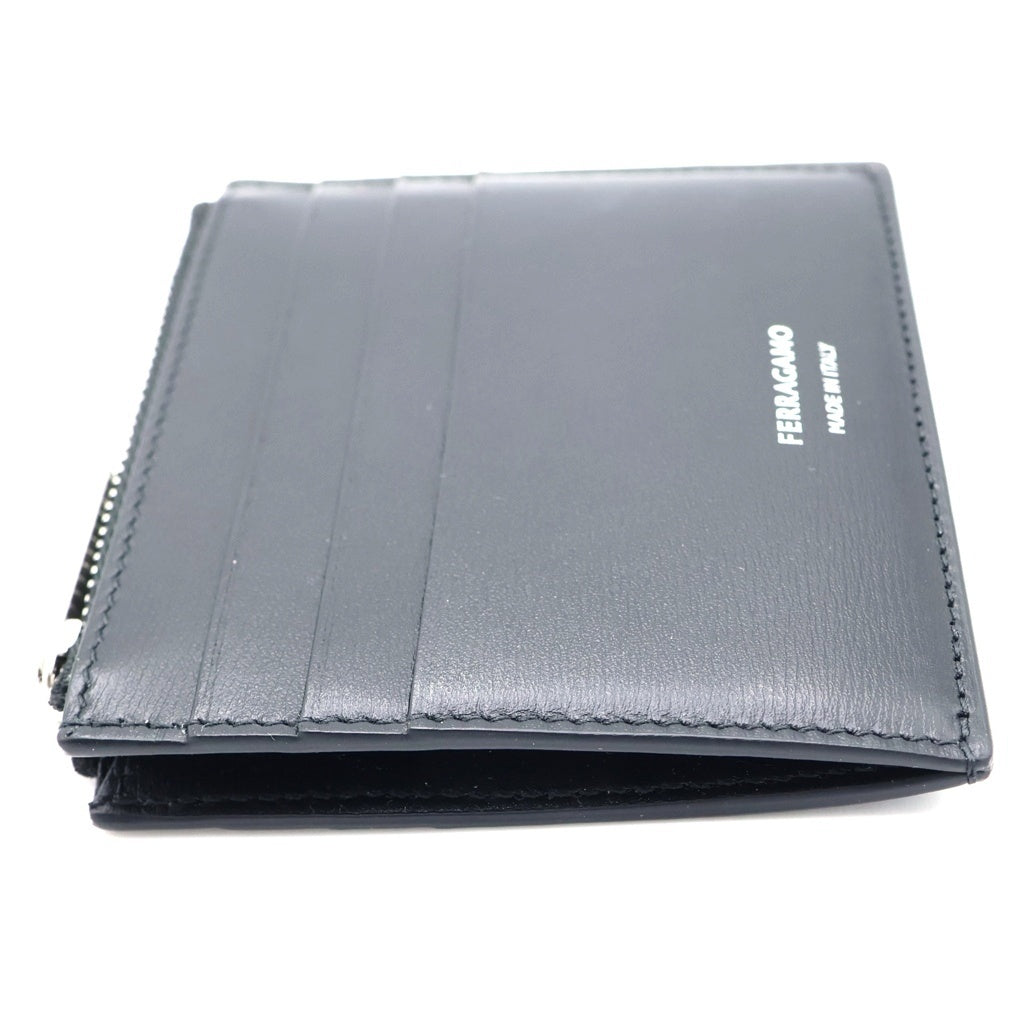 FERRAGAMO(フェラガモ) ブランドロゴプリント レザーカードケース ブラック FG661396 FG661396