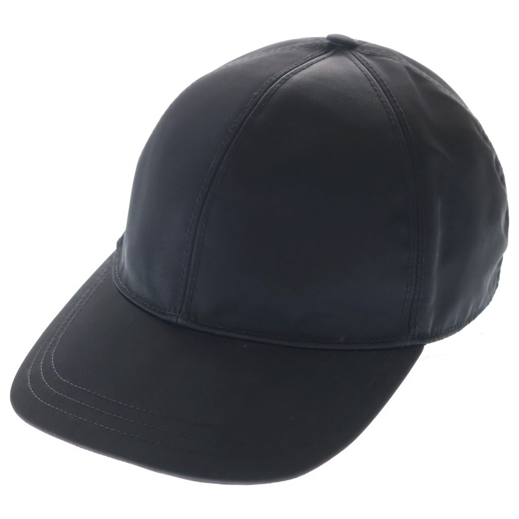 PRADA(プラダ) 22SS Re Nylon BASEBALL CAP 1HC274 リナイロン トライアングルロゴプレート ベースボールキャップ 帽子 ブラック