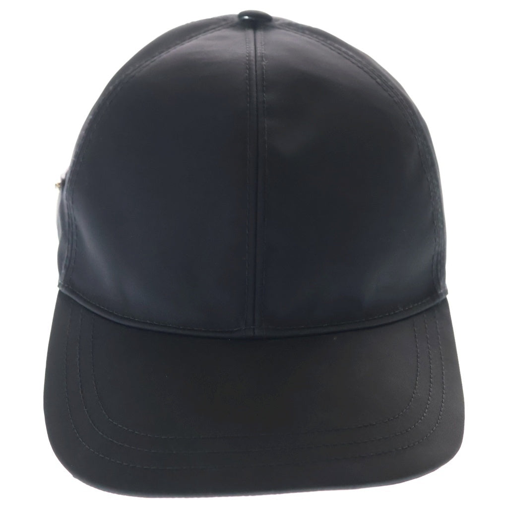PRADA(プラダ) 22SS Re Nylon BASEBALL CAP 1HC274 リナイロン トライアングルロゴプレート ベースボールキャップ 帽子 ブラック