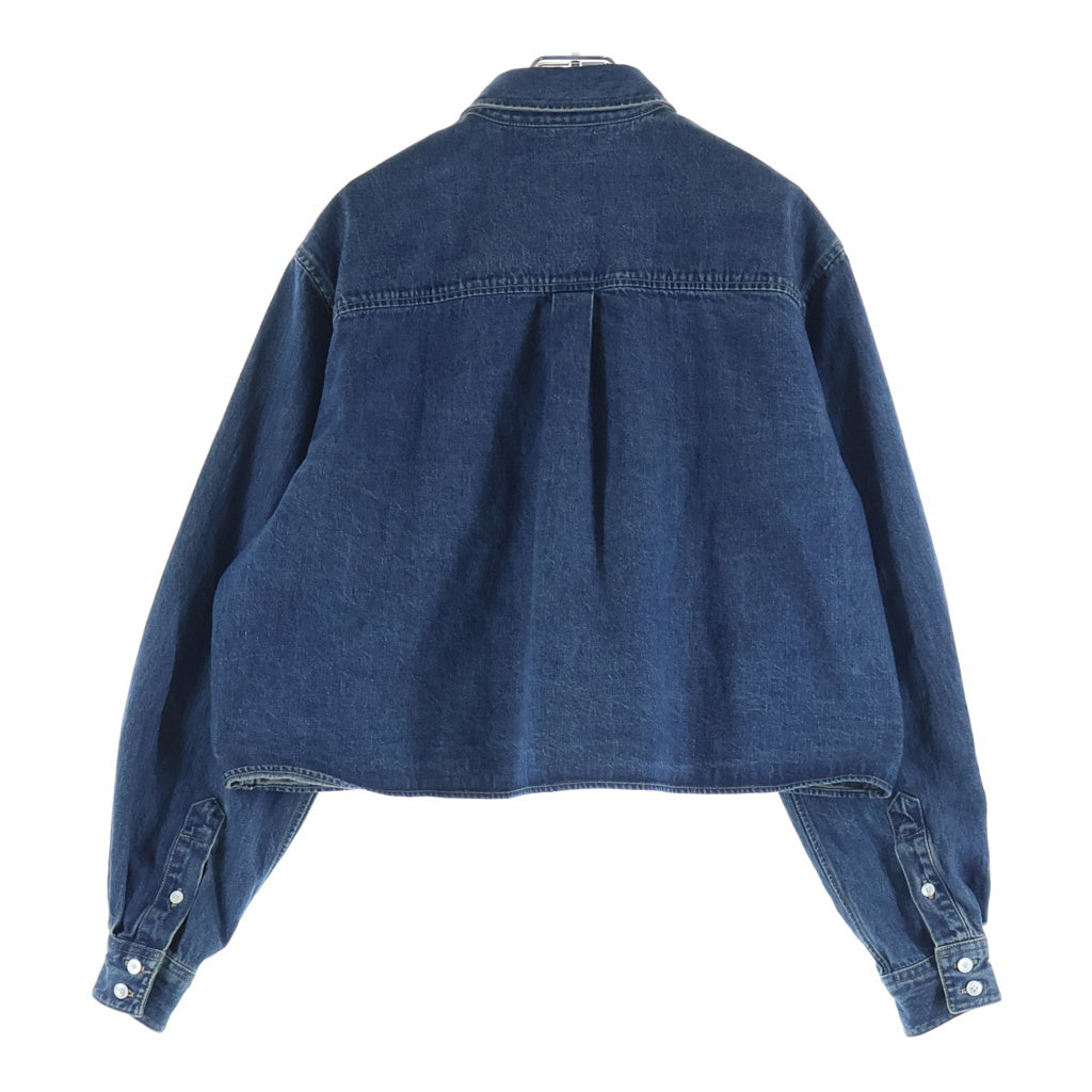 CELINE(セリーヌ) 21AW Wash Denim Shirt トリオンフ クロップド ウォッシュ デニムシャツ 長袖シャツ インディゴ レディース 2T187459N
