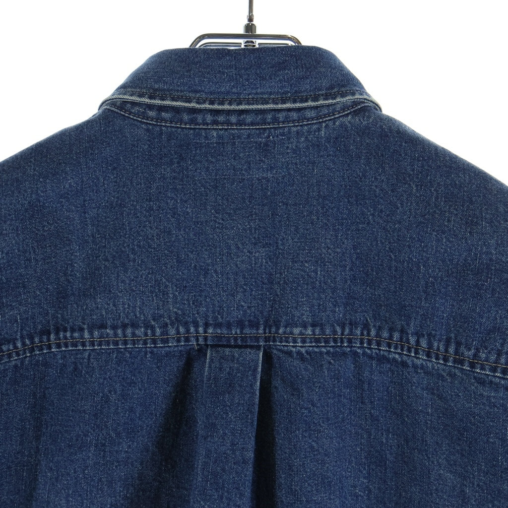 CELINE(セリーヌ) 21AW Wash Denim Shirt トリオンフ クロップド ウォッシュ デニムシャツ 長袖シャツ インディゴ レディース 2T187459N