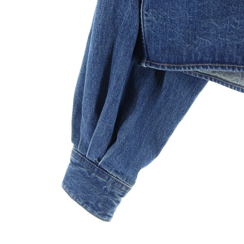 CELINE(セリーヌ) 21AW Wash Denim Shirt トリオンフ クロップド ウォッシュ デニムシャツ 長袖シャツ インディゴ レディース 2T187459N
