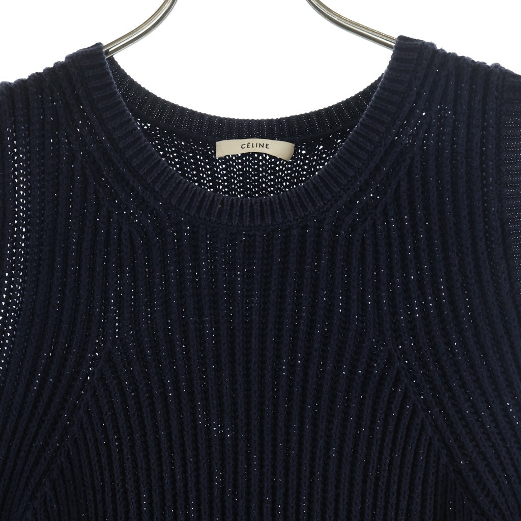 CELINE(セリーヌ) Kint Vest フィービー ファイロ期 クルーネックニットセーター ベスト ネイビー レディース 2 3M67/3259