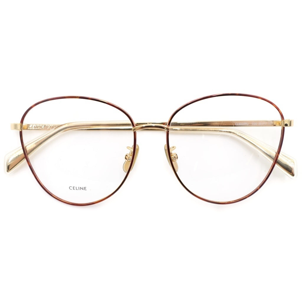 CELINE(セリーヌ) Optical Frame Gold メタリック オーバルフレーム 眼鏡 サングラス アイウェア 55□15 145 ゴールド/ブラウン CL50059U 030