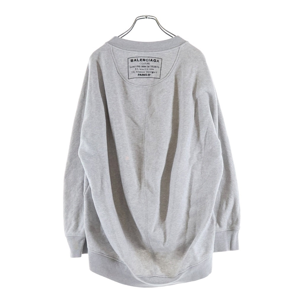 BALENCIAGA(バレンシアガ) PARIS-8 Print Sweatshirt バックプリント クルーネックスウェットトレーナー グレー 436410 TSK07