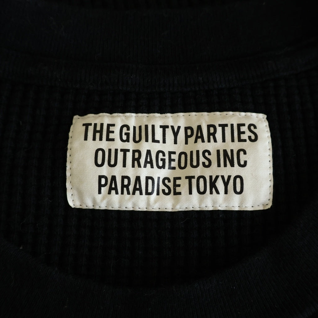 WACKO MARIA(ワコマリア) THERMAL CREW NECK SHIRT サーマル クルーネック長袖Tシャツカットソー ロンT ブラック -