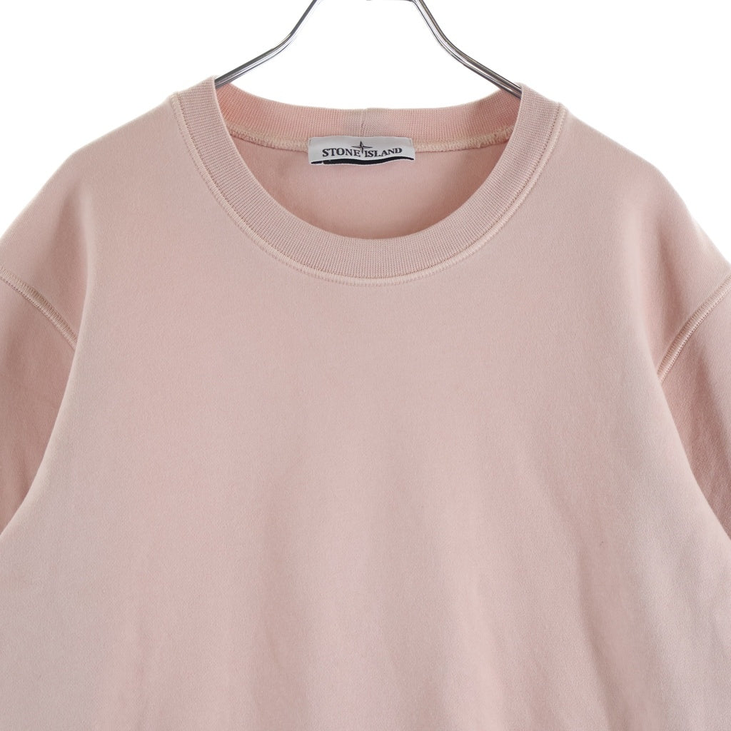 STONE ISLAND(ストーンアイランド) 25SS LOGO PATCH ORGANIC COTTON FLEECE K1S156100044S0051 ショルダーロゴワッペン コットン クルーネック長袖スウェットトレーナー ピンク