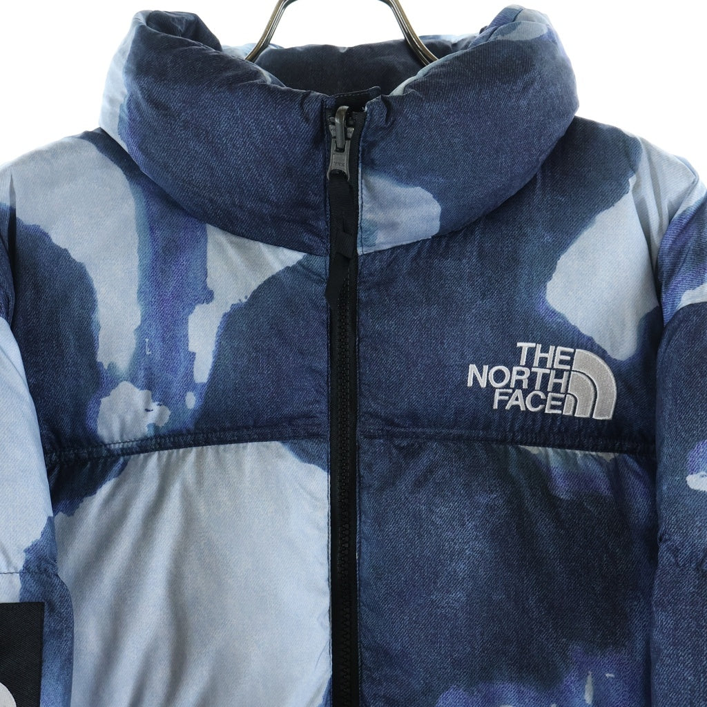 SUPREME(シュプリーム) 21AW ×THE NORTH FACE Bleached Denim Print Nuptse Jacket ND52100I ノースフェイス ブリーチド デニム プリント ヌプシ ダウンジャケット ブルー