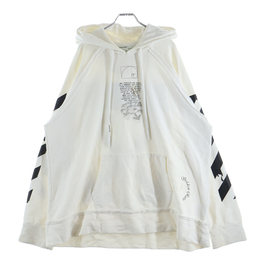 OFF-WHITE(オフホワイト) 20SS Dripping Arrows Incomp Hoodie OMBB057R20E30005 ドリッピング アローズ インコンプリート プルオーバーパーカー フーディー ホワイト OMBB057R20E30005