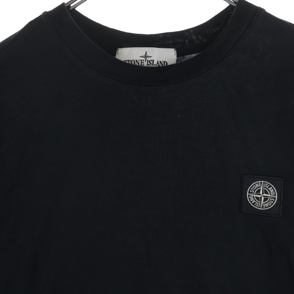 STONE ISLAND(ストーンアイランド) 23AW Cotton Jersey Short Sleeve T-Shirt 791524113 コットンジャージ フロントロゴパッチクルーネック半袖Tシャツカットソー ブラック 791524113