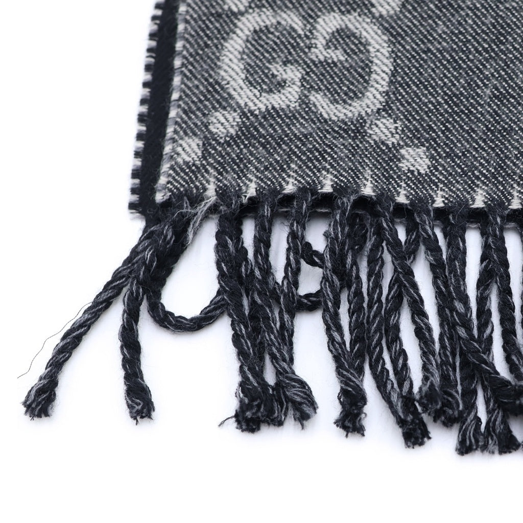 GUCCI(グッチ) GG Jaquard Scarf GGジャガード ウールマフラー グレー 676610 4G200