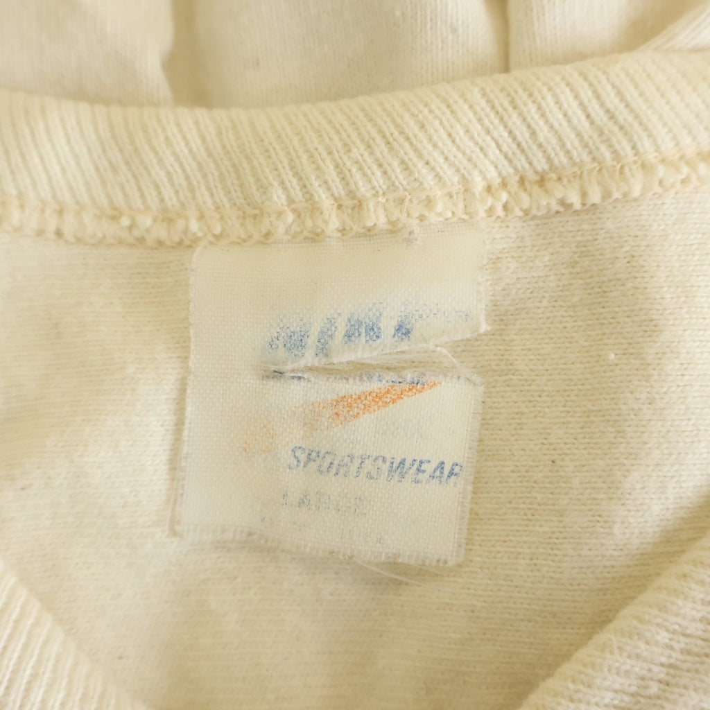 NIKE(ナイキ) 70S VINTAGE FOOTBALL T-SHIRT ヴィンテージ USA製 オレンジタグ シングルステッチ フロントロゴプリント クルーネック七分丈フットボールTシャツカットソー