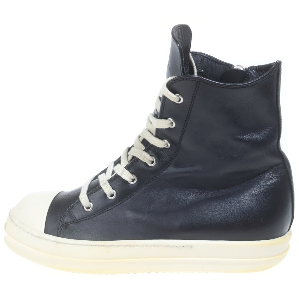 Rick Owens(リックオウエンス) SNEAKERS ラモーンズ カーフレザー ハイカット スニーカー ブラック/ホワイト