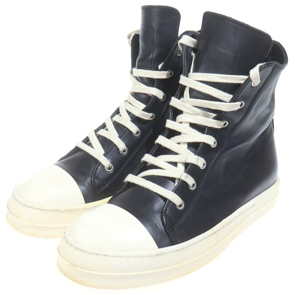 Rick Owens(リックオウエンス) SNEAKERS ラモーンズ カーフレザー ハイカット スニーカー ブラック/ホワイト