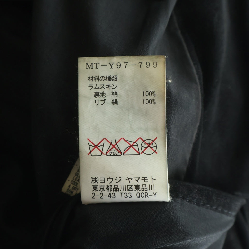 Y's(ワイズ) スエード ジップアップ ダブルライダースジャケット ブラック MT-Y97-799